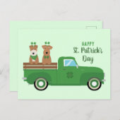 Happy St Patricks Day Wire Fox Terrier Dog Postkarte (Vorne/Hinten)