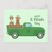 Happy St Patricks Day Wire Fox Terrier Dog Postkarte (Vorderseite)