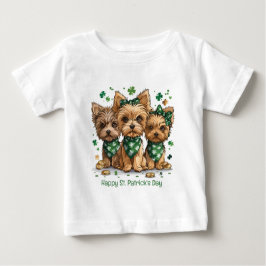 Happy St. Patrick's Day Yorkshire Terrier Dogs Baby T-shirt
