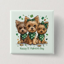 Happy St. Patrick's Day Yorkshire Terrier Dogs