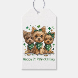 Happy St. Patrick's Day Yorkshire Terrier Dogs Geschenkanhänger