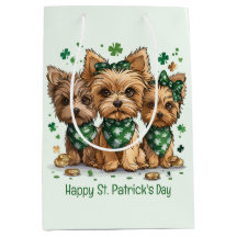 Happy St. Patrick's Day Yorkshire Terrier Dogs