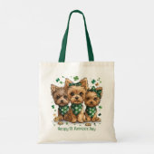 Happy St. Patrick's Day Yorkshire Terrier Dogs Tragetasche (Rückseite)