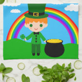 Happy St. Patrick's Day Young Leprechaun Geschirrtuch (Gefaltet)