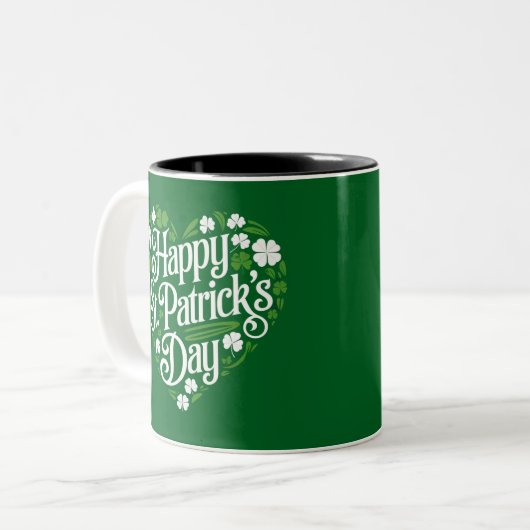 Happy St Patrick's Day Zweifarbige Tasse (Vorderseite Links)