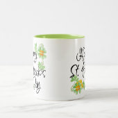 Happy St Patrick's Day Zweifarbige Tasse (Mittel)
