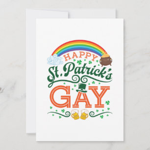 Happy St. Patricks Gay LGBTQ Pride Rainbow Feiertagskarte