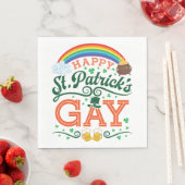 Happy St. Patricks Gay LGBTQ Pride Rainbow Serviette (Beispiel)