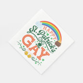 Happy St. Patricks Gay LGBTQ Pride Rainbow Serviette (Ecke)