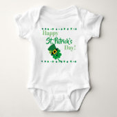 Happy St Patricks Kleeblatt Baby Strampler (Vorderseite)