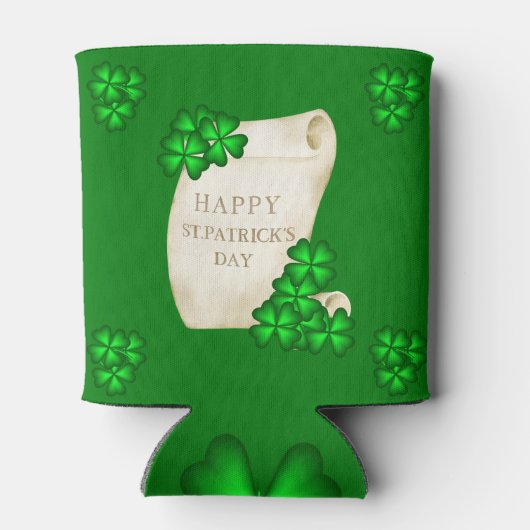 Happy St Patrick's Kleeblatts Dosenkühler (Rückseite)