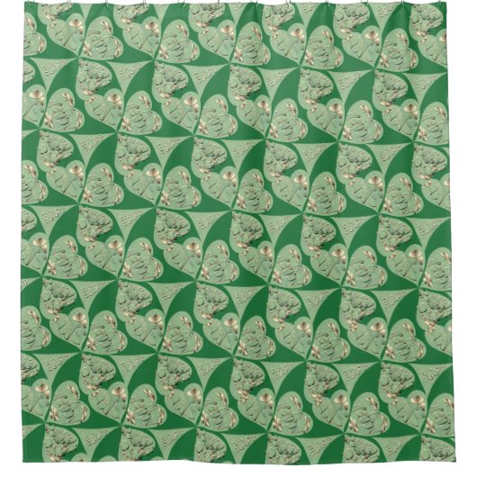 "Happy St. Patrick's"-Kleeblatts Duschvorhang (Vorderseite)