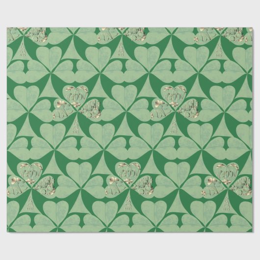 "Happy St. Patrick's" Kleeblatts Geschenkpapier (Flach)