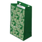 "Happy St. Patrick's"-Kleeblatts Kleine Geschenktüte (Rückseite Schrägansicht)