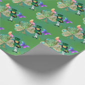 Happy St Patrick's Lepreachaun Wrapping Paper Geschenkpapier (Ecke)