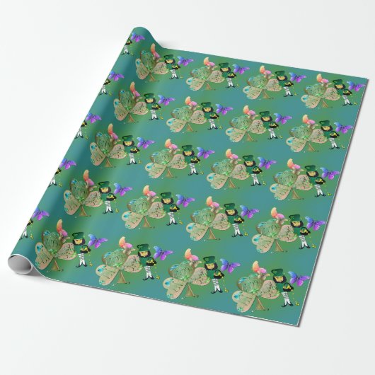 Happy St Patrick's Lepreachaun Wrapping Paper Geschenkpapier (Ungerollt)