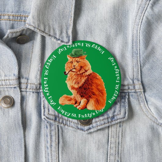 Happy St. Patrick's Lucky Cat Button (Beispiel)