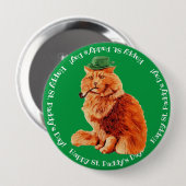 Happy St. Patrick's Lucky Cat Button (Vorne & Hinten)