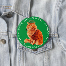 Happy St. Patrick's Lucky Cat Button