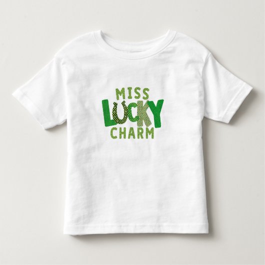 Happy St. Patrick's Miss Lucky Charm Kleinkind T-shirt (Vorderseite)