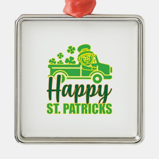 Happy ST Patricks Ornament Aus Metall (Vorne)