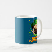 Happy St Patricks Pugtricks Day Irish Pug Leprecha Kaffeetasse (VorderseiteRechts)