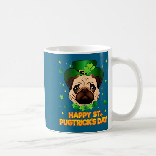 Happy St Patricks Pugtricks Day Irish Pug Leprecha Kaffeetasse (Rechts)