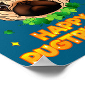Happy St Patricks Pugtricks Day Irish Pug Leprecha Poster (Ecke)
