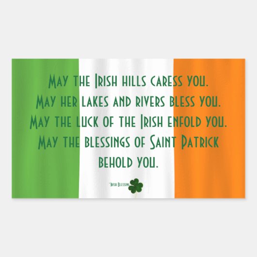 Happy St. Patrick's Segen Irish Flag Kleeblatt Rechteckiger Aufkleber (Vorderseite)