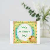 Happy St. Patty's Day Postkarte (Stehend Vorderseite)