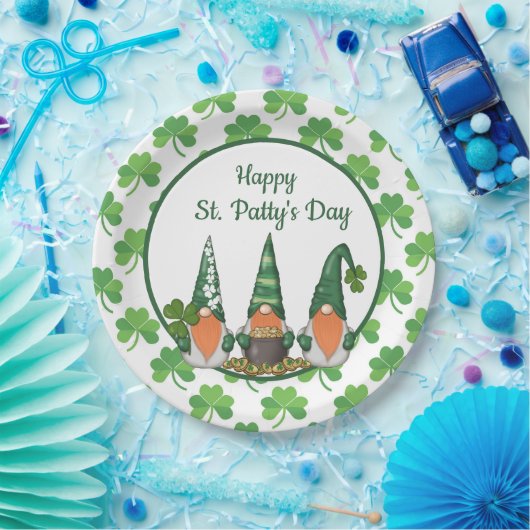 Happy St. Patty's Day Gnomes Pappteller (Party)