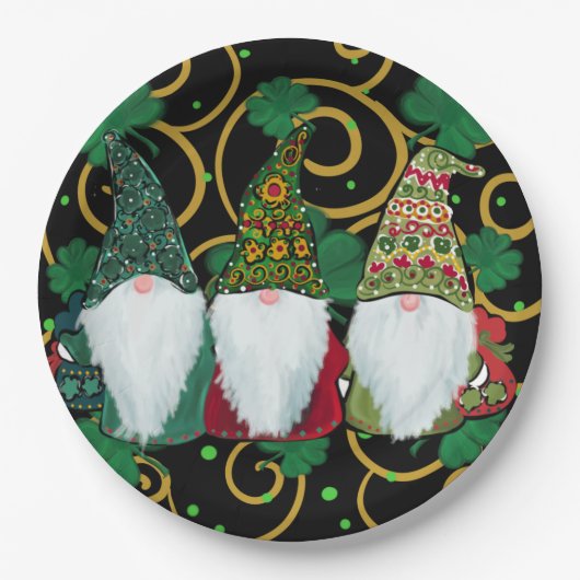 Happy St. Patty's Day GNOMES Pappteller (Vorderseite)