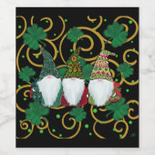 Happy St. Patty's Day GNOMES Weinetikett (Einzelnes Label)
