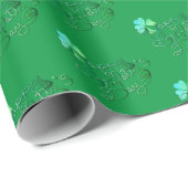 "Happy St. Patty's Day" Handgeschriebenes Grün Geschenkpapier (Rolleneckpunkt)
