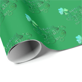 "Happy St. Patty's Day" Handgeschriebenes Grün Geschenkpapier