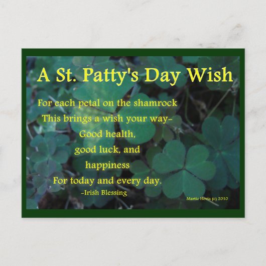 Happy St. Patty's Day - Kleeblatt (1) - Postkarte (Vorderseite)