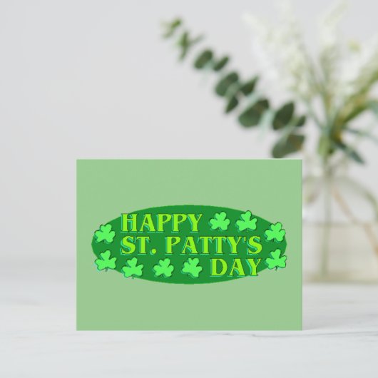 Happy St. Patty's Day Postkarte (Stehend Vorderseite)