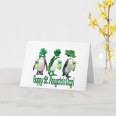 Happy St. Pinguin's Day Karte (Gelbe Blume)