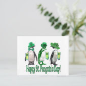 Happy St. Pinguin's Day Postkarte (Stehend Vorderseite)