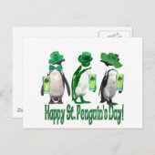 Happy St. Pinguin's Day Postkarte (Vorne/Hinten)