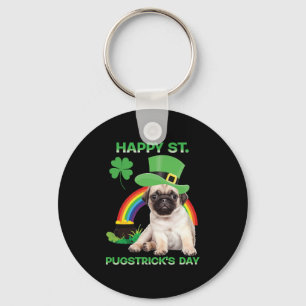 Happy St Pugstrick's Day Funny Mops Lover Presents Schlüsselanhänger
