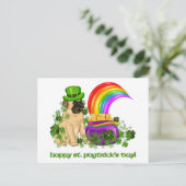 Happy St. Pugtrick's Day T-Shirts and Gifts Postkarte (Stehend Vorderseite)