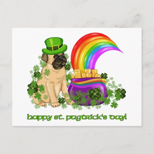 Happy St. Pugtrick's Day T-Shirts and Gifts Postkarte (Vorderseite)