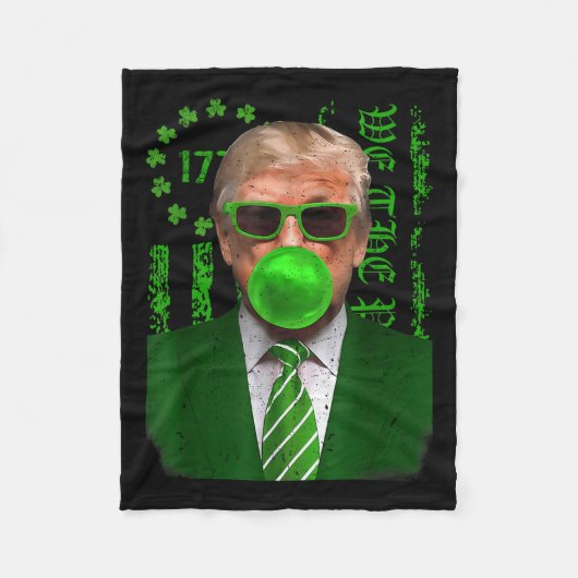 Happy St St. Patricks Day Trump Bubble Men Fleecedecke (Vorderseite)