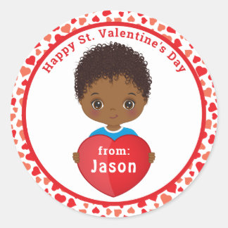 Happy St. Valentine American Boy Sticker