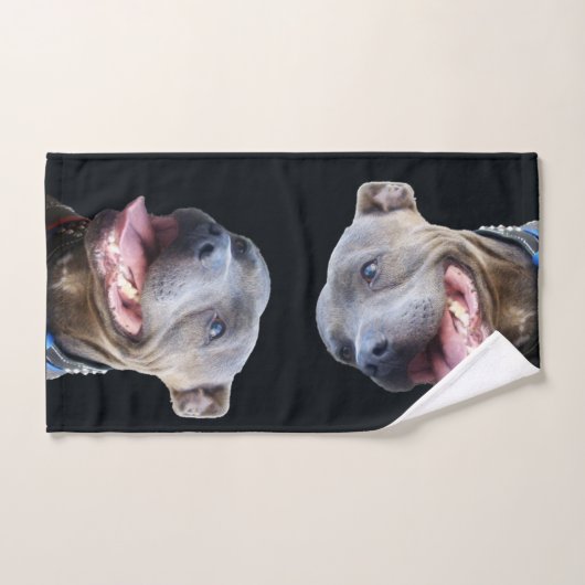 Happy Staffordshire Bull Terrier, Badetuch Set (Handtuch)