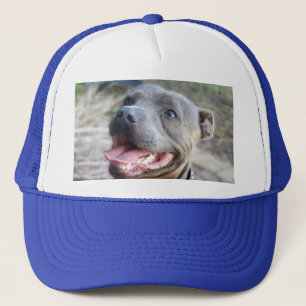 Happy Staffordshire Bull Terrier, Hat Truckerkappe