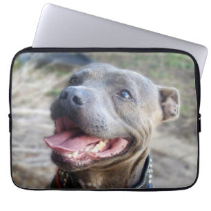 Happy Staffordshire Bull Terrier, Laptop Sleeve