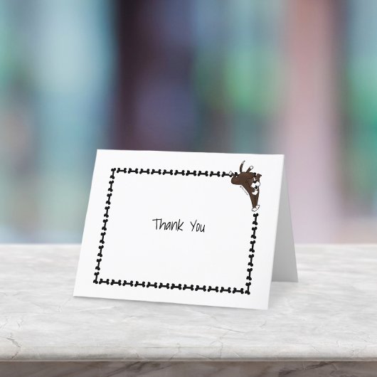 Happy Staffy Labrador Dog Bone Moderne Leere gekla Dankeskarte