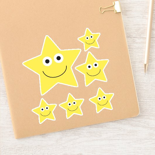 Happy Star Aufkleber (Notizbuch)